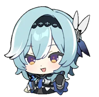 💗 Eula Genshin Impact anime, chibi, eula, genshin impact, sticker, video game character telegram sticker