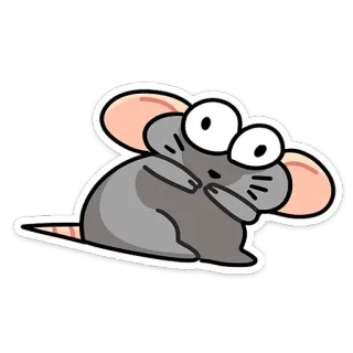 😳 souris, dessin animé, animal, mignon, yeux, autocollant telegram sticker