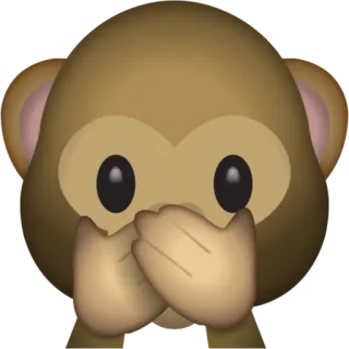 🙊 monkey, emoji, speak no evil, see no evil, hear no evil, emoji sticker, animal emoji telegram sticker