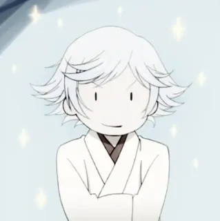🍚 Anime, Chibi, Glitzernd, Niedlich, Weißes Haar telegram sticker