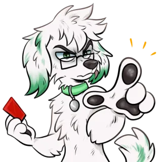 😠 cão, desenho animado, árbitro, cartão vermelho, furry, óculos telegram sticker