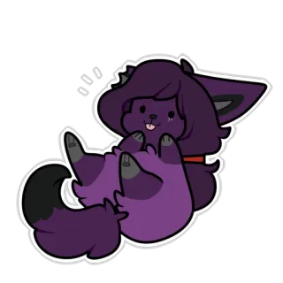 ✨ sticker, cartoon, schattig, dier, paars, hond, kat whatsapp sticker