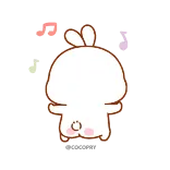 🍑 coelho, fofo, dançando, animal, desenho animado telegram sticker