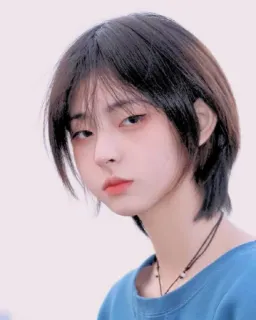 💗 mujer, persona, retrato, chica, asiática, pelo corto, adolescente whatsapp sticker