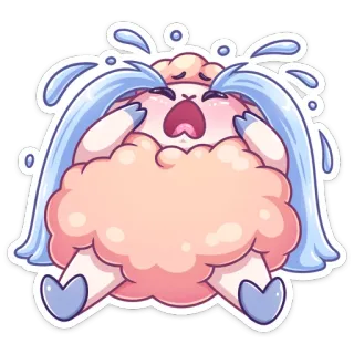 😭 плачущий, грустный, слезы, мультфильм, милый, эмоциональный whatsapp sticker