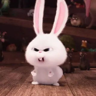 🐰 Snowball The Secret Life of Pets coelho, coelhinho, bravo, desenho animado, filme, animal whatsapp sticker
