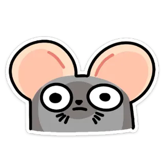 🥺 souris, dessin animé, animal, mignon, autocollant, yeux, oreilles telegram sticker