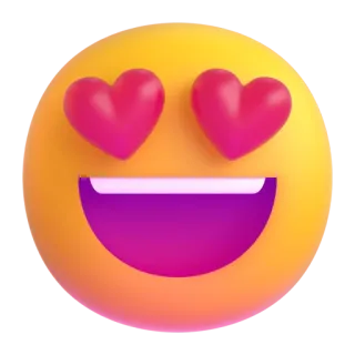 😍 อิโมจิ, ตาเป็นรูปหัวใจ, ความรัก, มีความสุข, ยิ้ม telegram sticker