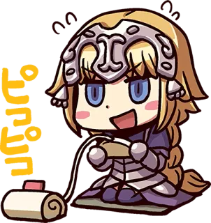 🕹️ Jeanne d'Arc 애니메이션, 비디오 게임, 귀여운, 카와이, 갑옷 whatsapp sticker