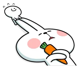 🙃 rabbit, carrot, animal, cute, bunny, cartoon telegram sticker