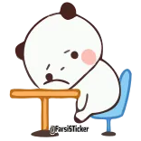 😟 verdrietig, beer, cartoon, eenzaam, schattig, illustratie telegram sticker