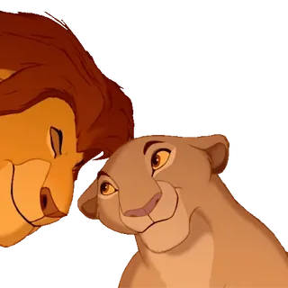 🤗 Simba The Lion King Simba, Nala, singa, Disney, The Lion King, animasi, kartun, cinta telegram sticker