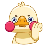 ✊ pato, fofo, desenho animado, animal, pássaro, kawaii telegram sticker