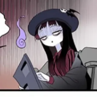 😒 Kreskówka, Duch, Kobieta, Artysta, Manga telegram sticker