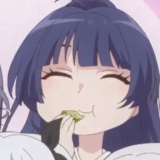 😋 Anime, Fille, Manger, Mignon, Dessin animé whatsapp sticker