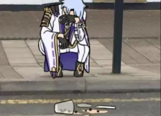 🏖 Kamisato Ayato Genshin Impact sad, anime, kamisato ayato, genshin impact, crying telegram sticker