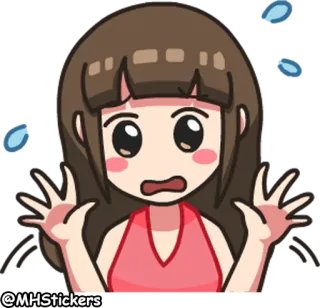 😰 @MHStickers cartoon, anxious, worried, sticker, sweat, cartoon character telegram sticker