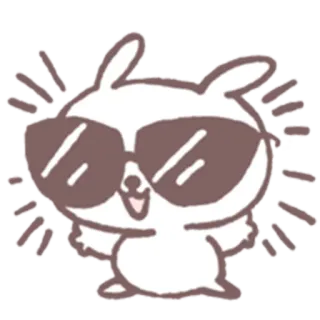 😎 かっこいい, ウサギ, サングラス, 漫画, 可愛い telegram sticker