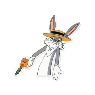 🥕 Bugs Bunny bugs bunny, kartun, kelinci, wortel, topi, looney tunes whatsapp sticker