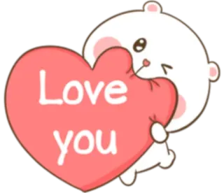 ❤ Love you liefde, hart, beer, schattig telegram sticker