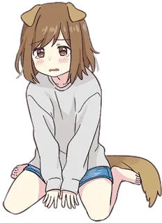 😰 Anime, Anjing, Gadis, Lucu, Sedih telegram sticker