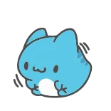 😄 猫, 可爱, 卡哇伊, 卡通, 动物, 蓝色 telegram sticker