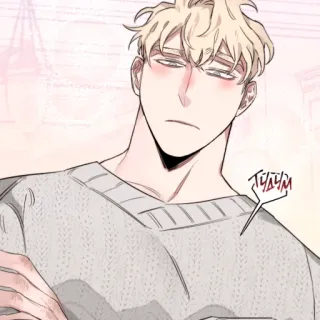 😳 ТУДУМ man, anime, serious, blond, sweater telegram sticker