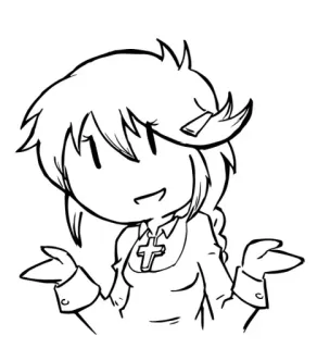 😇 Anime, Gadis, Mengangkat bahu, Bingung, Kartun telegram sticker