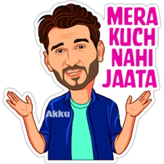 👋 MERA
KUCH
NAHI
JAATA dibujo animado, hindi, texto, persona, hombre telegram sticker