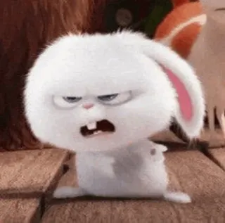 🍓 Snowball The Secret Life of Pets กระต่าย, บันนี่, โกรธ, การ์ตูน, ภาพยนตร์, เรื่องลับแก๊งค์ขนฟู telegram sticker