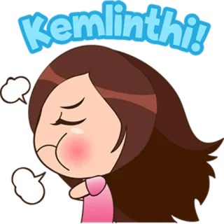 😪 Kemlinthi! desenho animado, menina, fofo, adesivo telegram sticker