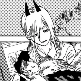 🐚 Power Chainsaw Man anime, manga, chainsaw man, power, cat, devil telegram sticker