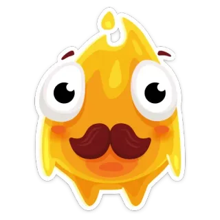 👨‍🦳 kartun, lucu, monster, kuning, kumis, stiker, ramah, lucu whatsapp sticker