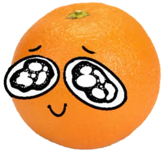 🥰 laranja, fruta, fofo, kawaii, comida, desenho animado telegram sticker