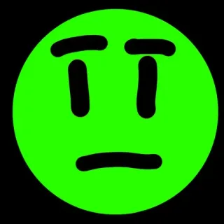 😐 emoji, face, expression, green, simple whatsapp sticker