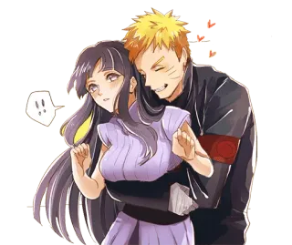 👫 Naruto Uzumaki Naruto 애니메이션, 커플, 만화, 포옹, 로맨스 telegram sticker
