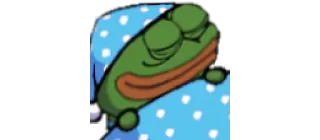 🛌 Pepe the Frog pepe, rana, sonno, letto, meme telegram sticker