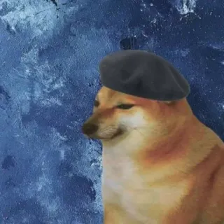 🐕 cheems doge, dog, meme, cheems, beret, animal telegram sticker