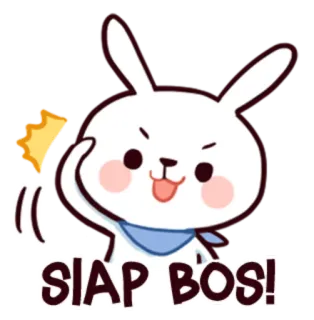 👌 SIAP BOS! 兔子, 老板, 准备好了, 可爱, 卡通 telegram sticker