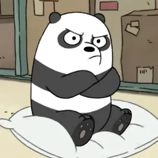 🤬 Panda We Bare Bears Панда, Три медведя, Мультфильм, Медведь, Злой whatsapp sticker