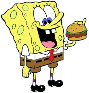 🍔 Spongebob Squarepants Dessin animé, Bob l'éponge, Nickelodeon, Pâté de crabe, Drôle telegram sticker