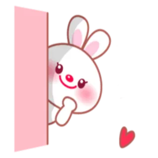 😊 cute, cartoon, bunny, animal, rabbit, kawaii whatsapp sticker