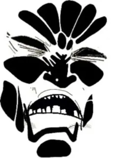 😞 mask, tribal, ancient, black and white, abstract, art whatsapp sticker