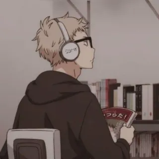 🎭 Kei Tsukishima Haikyuu!! いつらだ! anime, haikyuu, kei tsukishima, sticker, character telegram sticker