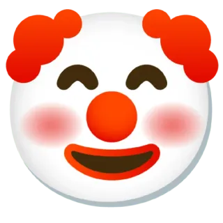 😄 clown, emoji, face, funny, red, white telegram sticker