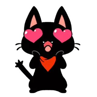 😍 แมว, น่ารัก, ความรัก, ตาเป็นรูปหัวใจ, การ์ตูน, สัตว์, คาวาอิ, สติกเกอร์ telegram sticker