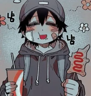 🖤 냠 냠 Cartoon, Essen, Snack, Getränk, Anime whatsapp sticker