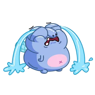 🤩 crying, sad, cartoon, monster, tears, emotional, cute telegram sticker
