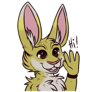 😃 Hi! conejo, conejito, dibujo animado, animal, hola, saludo telegram sticker