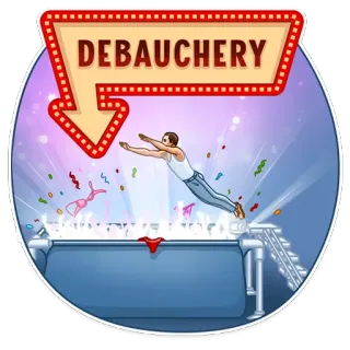 😊 DEBAUCHERY Ausschweifung, Party, Mann, Schwimmen, Tauchen telegram sticker